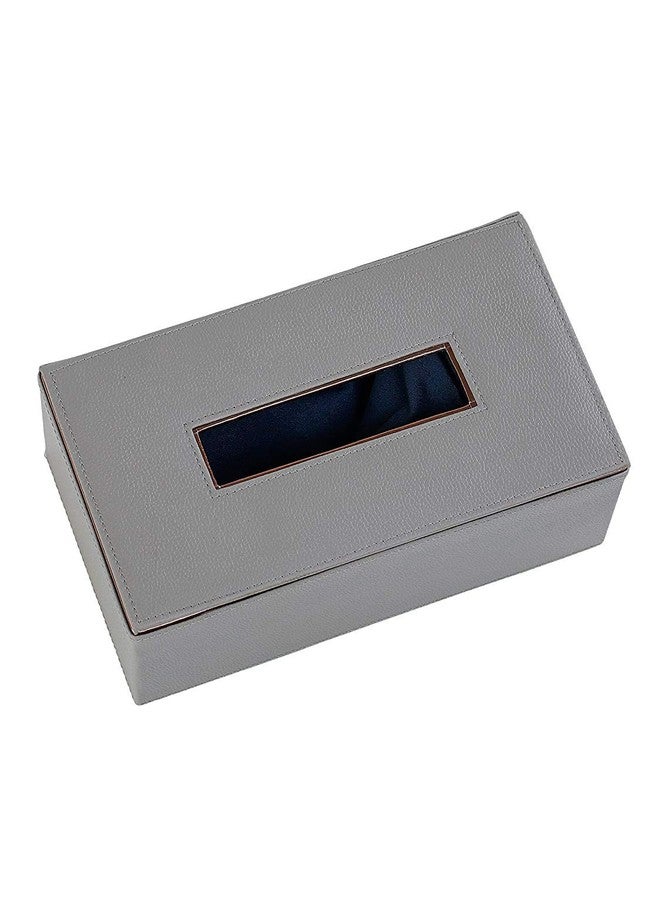 Azyeea Handcrafted Leather Tissue Holder Tissue Paper Box for Car, Hotel, Home, Dinning Table, Stylish Accessory, Versatile, Travel Friendly (Grey) - Image 3